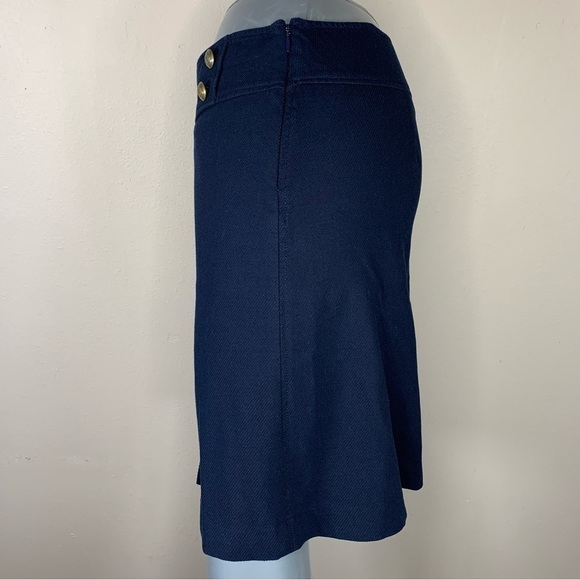 Size 6 Petite Talbots Blue Nautical Sailor Pencil Skirts Stretch Stretch Pinup - Picture 3 of 8